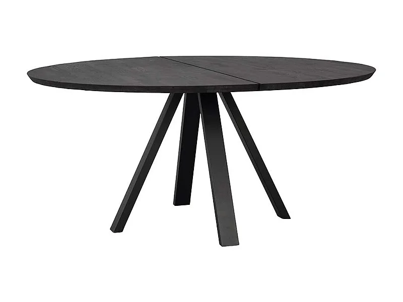 150 cm Esstisch mit runder Tischplatte Schwarz