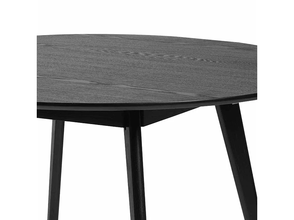 Esszimmertisch in Schwarz Esche furniert Rund