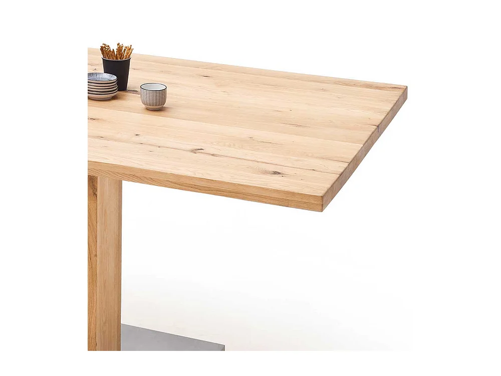 Tisch aus Balkeneiche Säulengestell