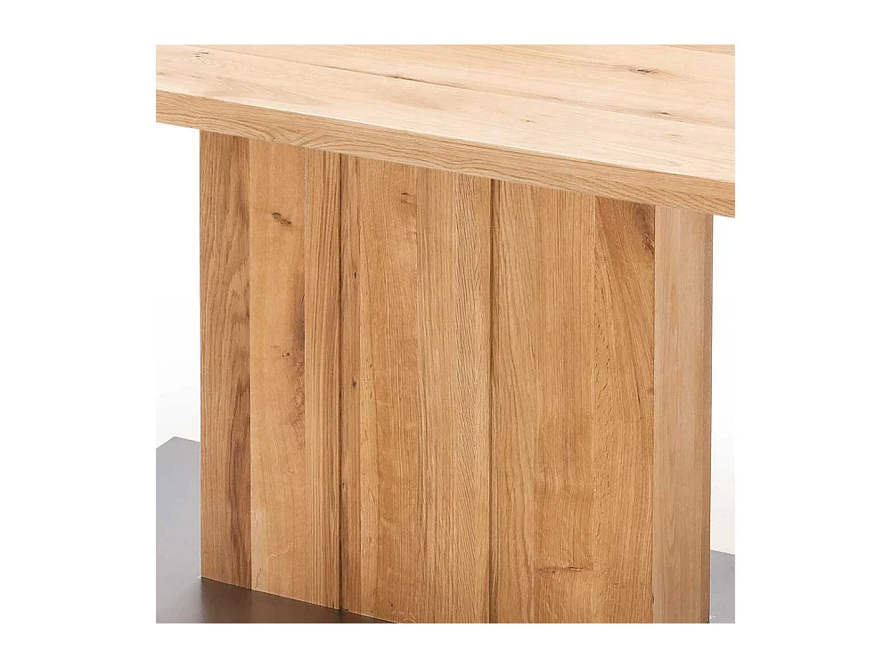 Tisch aus Balkeneiche Säulengestell