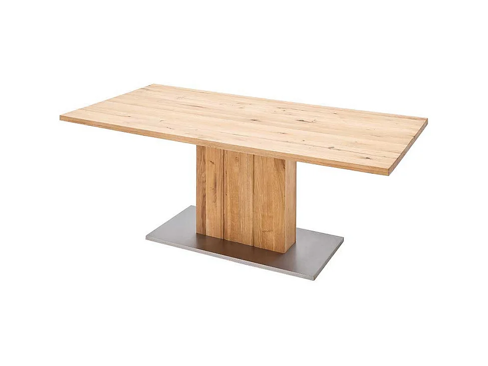 Tisch aus Balkeneiche Säulengestell