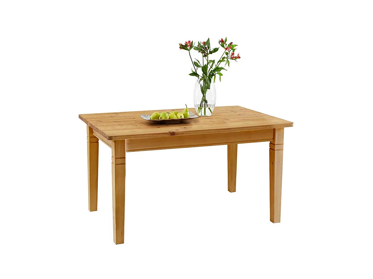 Esstisch aus Kiefer Massivholz Ansteckplatten