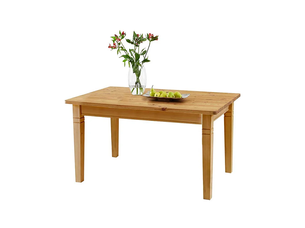 Esstisch aus Kiefer Massivholz Ansteckplatten