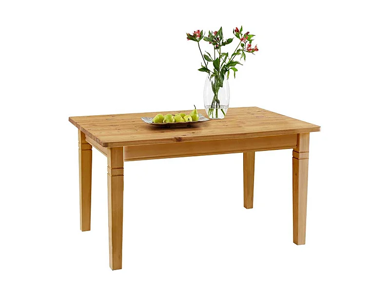 Esstisch aus Kiefer Massivholz Ansteckplatten