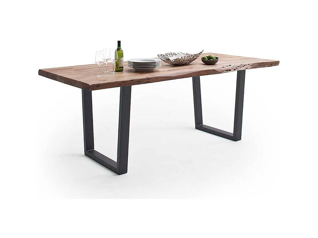 Esstisch Holztisch mit natürlicher Baumkante aus Akazie Massivholz