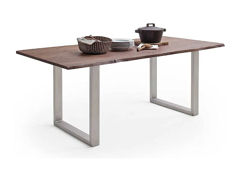 Esstisch Esszimmertisch Baumkante Metallgestell