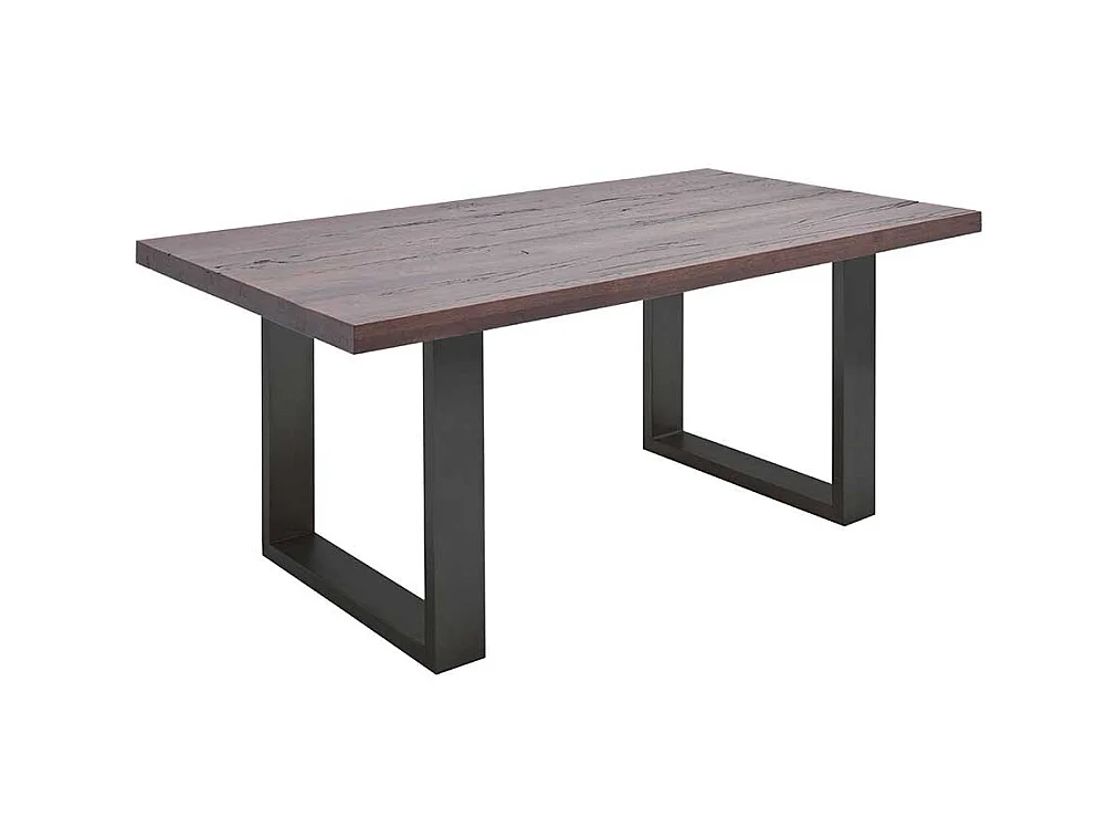 Tisch aus Zerreiche Massivholz und Stahl modern