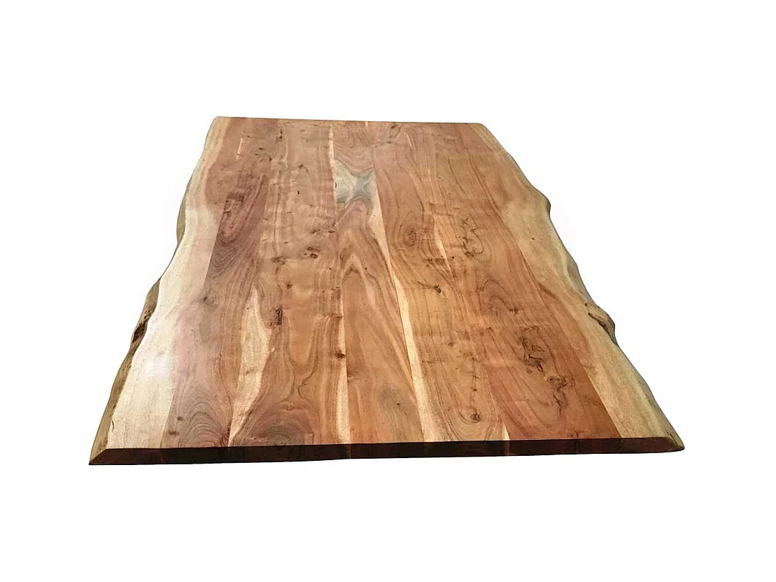 Tisch Massivholz Baumkante aus Akazie und Metall Industry und Loft Stil