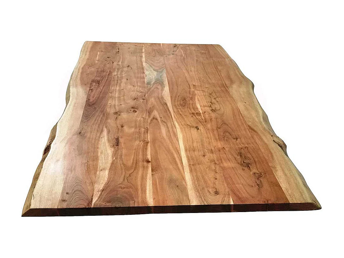 Tisch Massivholz Baumkante aus Akazie und Metall Industry und Loft Stil