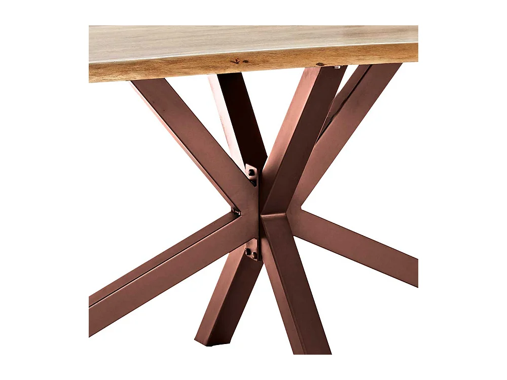 Baumkanten Tisch aus Akazie Massivholz Spider Gestell