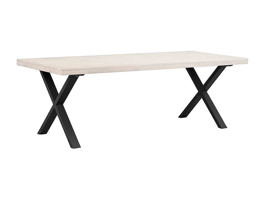 Massivtisch in Eiche White Wash Metallgestell