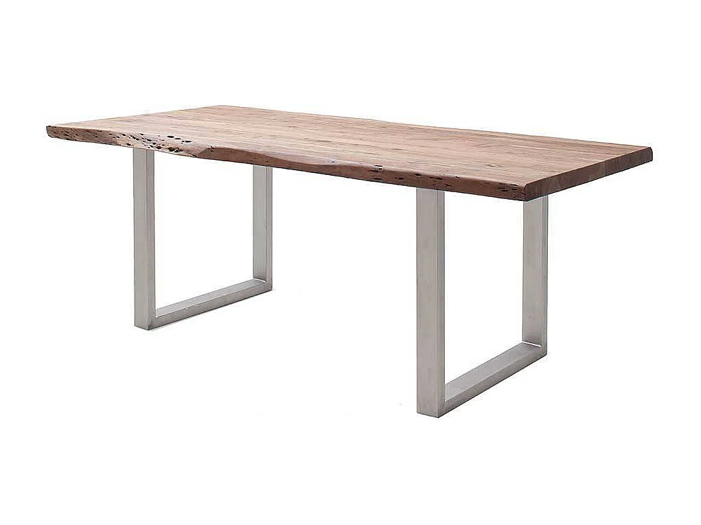 Esstisch Baumkantentisch aus Akazie Massivholz mit natürlicher Baumkante