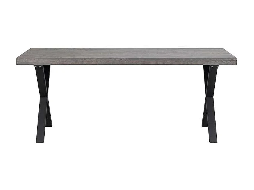 Esszimmer Tisch aus Eiche Massivholz Rauchfarben und Schwarz