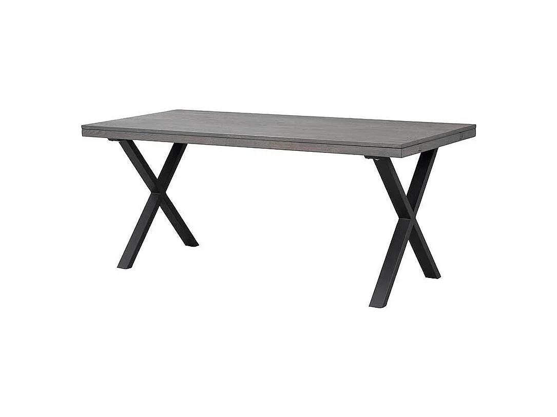 Esszimmer Tisch aus Eiche Massivholz Rauchfarben und Schwarz