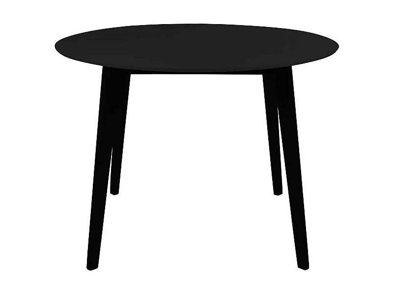 Schwarzer Esszimmer Tisch mit runder Tischplatte 105 cm breit
