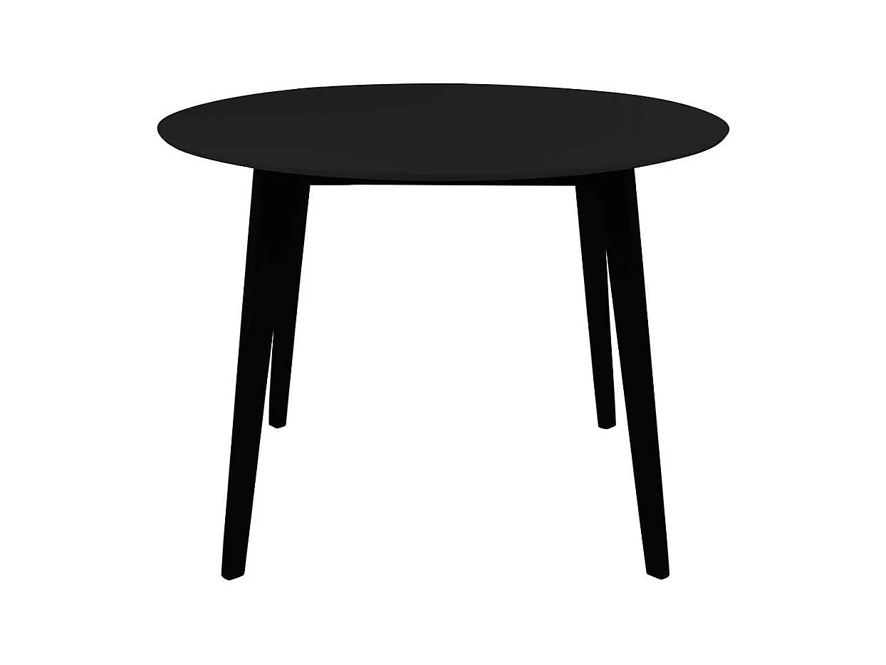 Schwarzer Esszimmer Tisch mit runder Tischplatte 105 cm breit