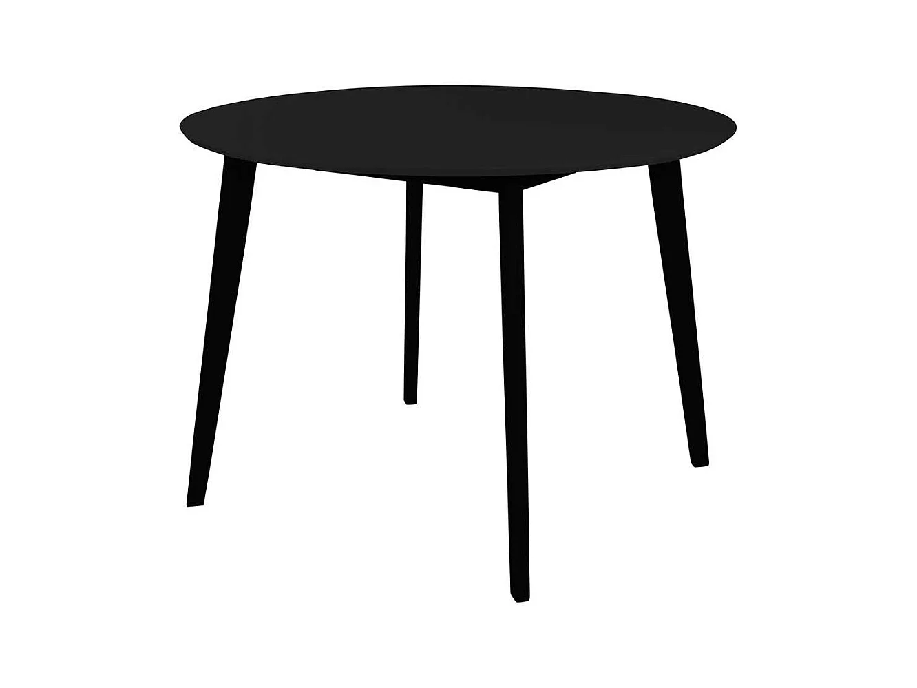 Schwarzer Esszimmer Tisch mit runder Tischplatte 105 cm breit