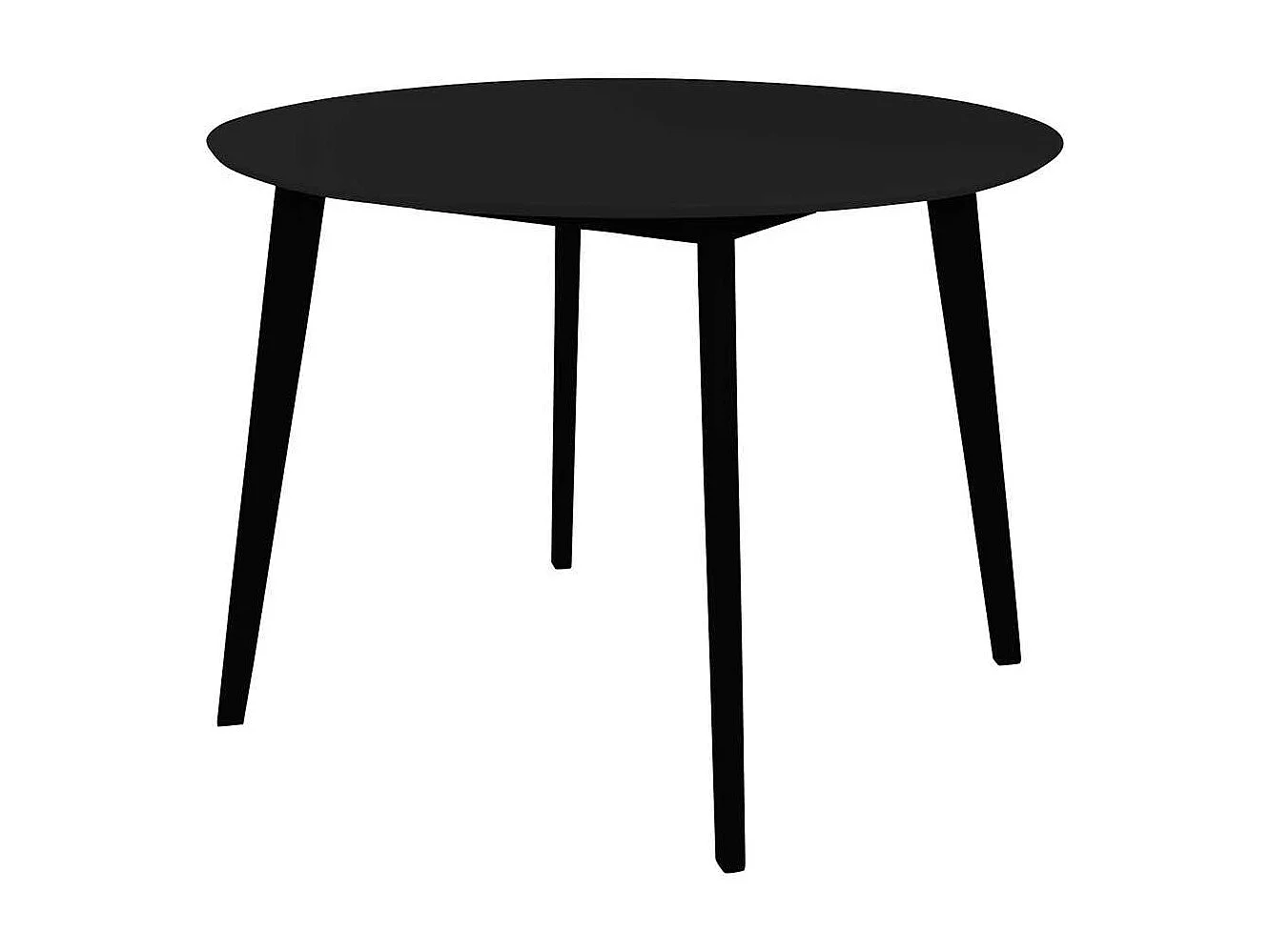 Schwarzer Esszimmer Tisch mit runder Tischplatte 105 cm breit