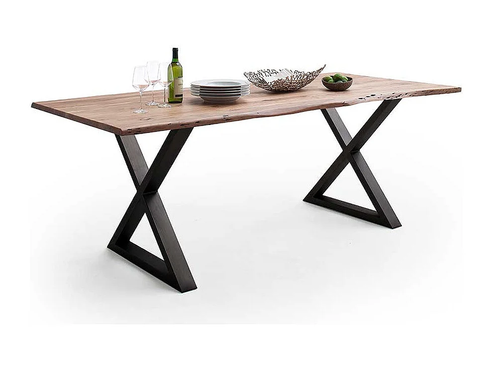 Esstisch Holztisch aus Akazie Massivholz mit natürlicher Baumkante