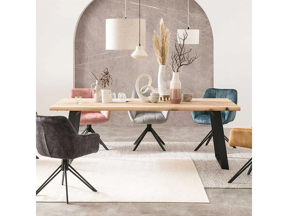 Buffettisch im Industry und Loft Stil natürlicher Baumkante