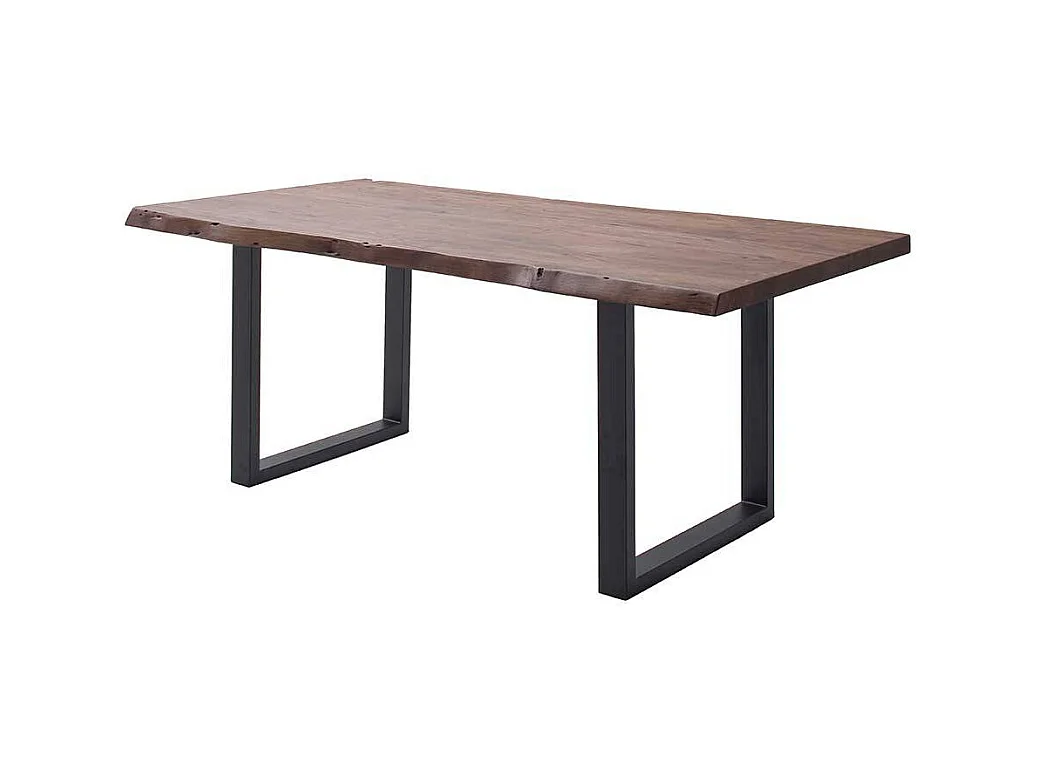 Essenstisch aus Akazie Massivholz mit Bügelgestell