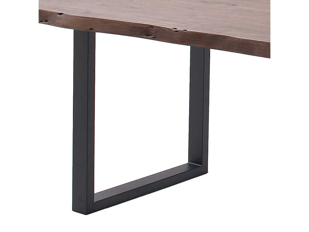 Essenstisch aus Akazie Massivholz mit Bügelgestell