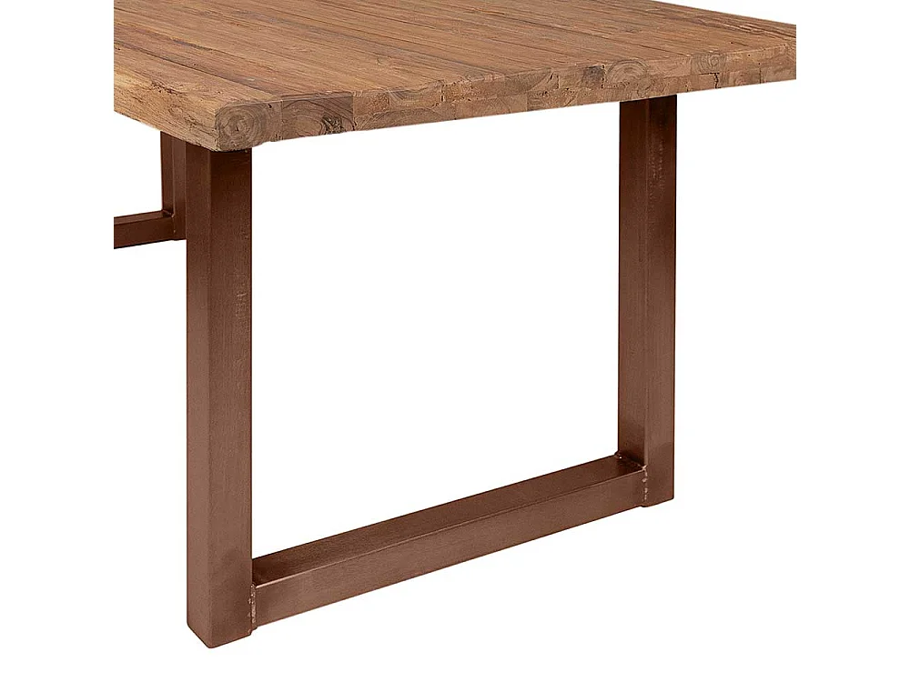 Esszimmer Tisch aus Teak Recyclingholz und Eisen Loft Design