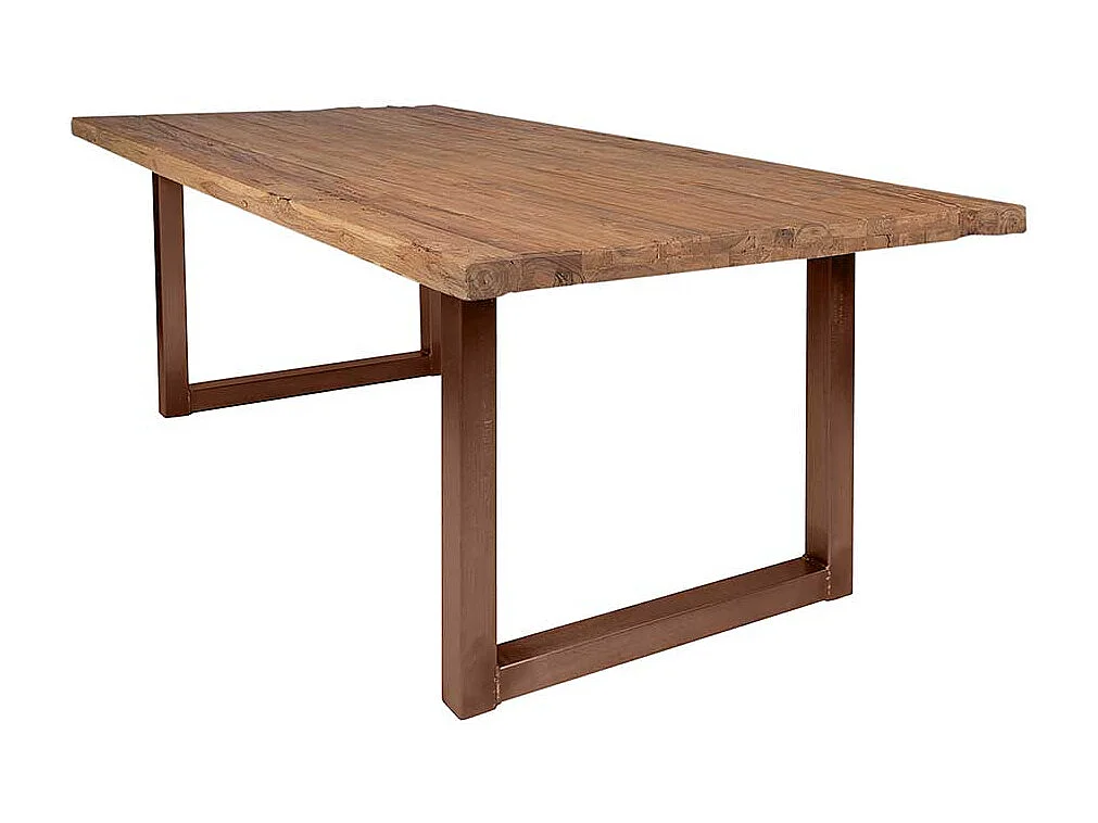 Esszimmer Tisch aus Teak Recyclingholz und Eisen Loft Design