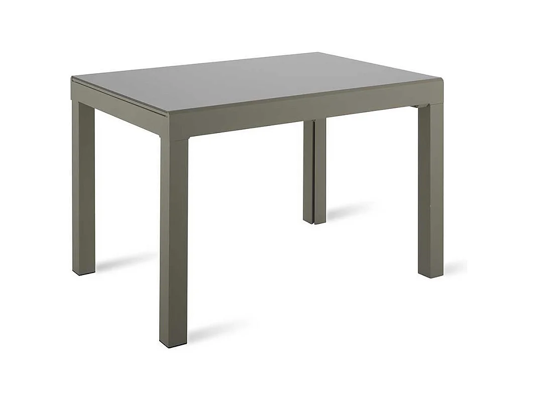 Ausziehtisch in Grau Glas