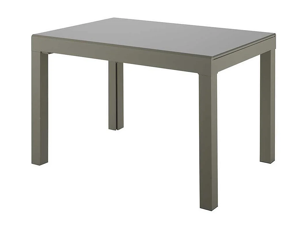 Ausziehtisch in Grau Glas