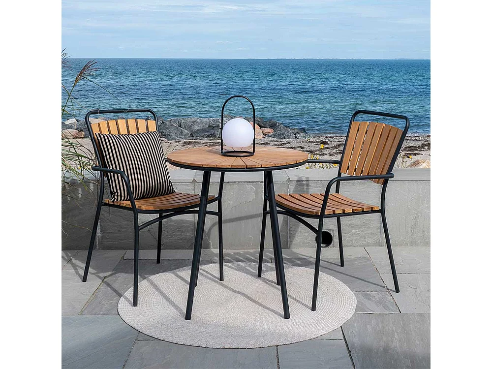 Bistrotisch Gartentisch aus Teak Massivholz 74 cm hoch