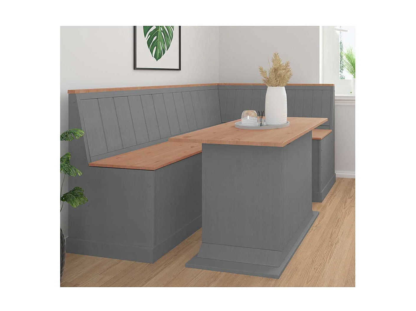 Esstisch Küchentisch in Grau und Kieferfarben