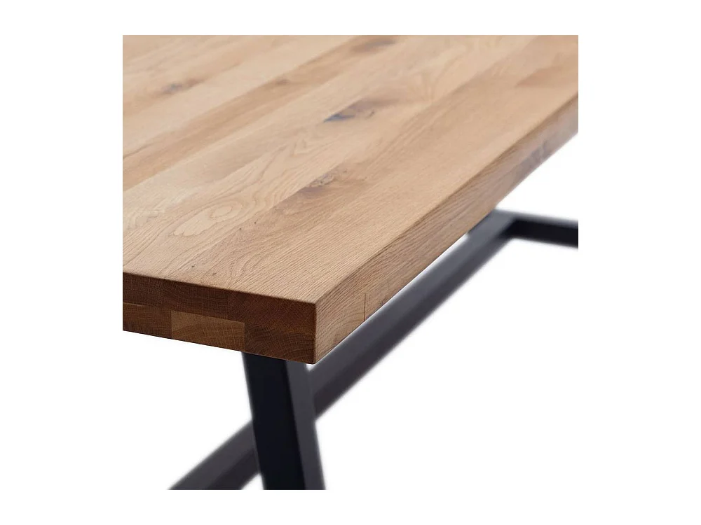 Esstisch Holztisch aus Balkeneiche Massivholz mit A Fußgestell