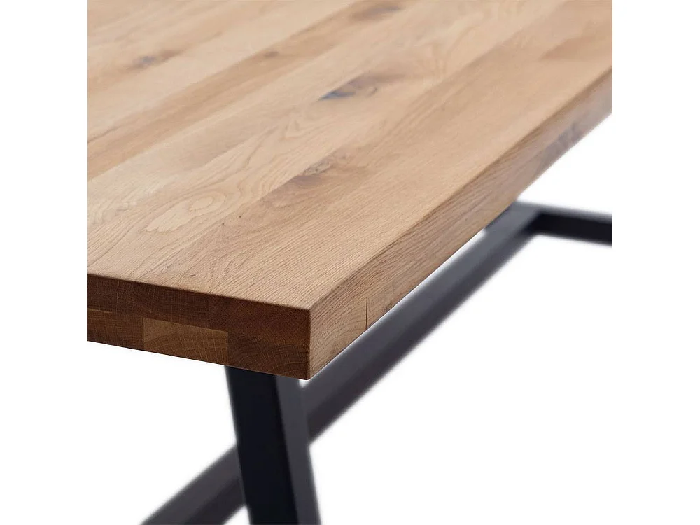 Esstisch Holztisch aus Balkeneiche Massivholz mit A Fußgestell