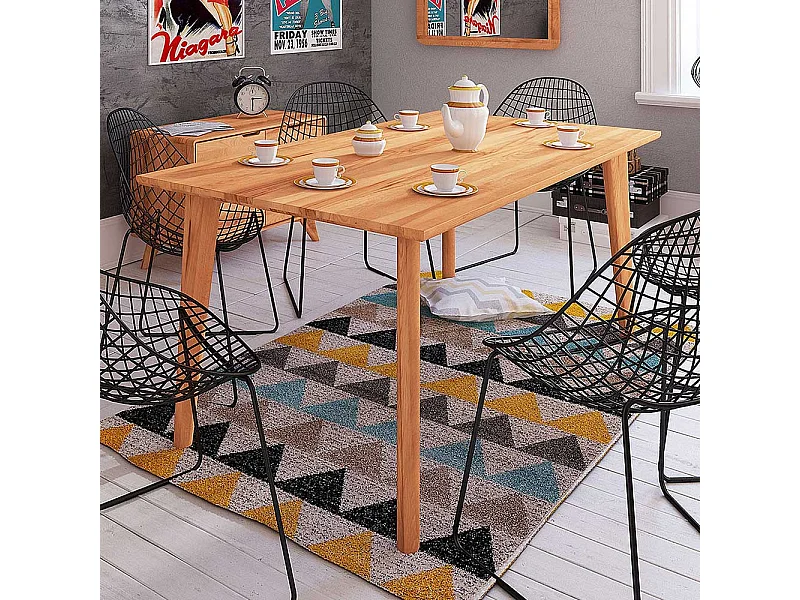 Tisch aus Kernbuche Massivholz 100 cm tief