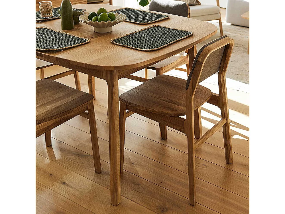 Esstisch Tisch Massivholz aus Wildeiche Massivholz mit Vierfußgestell