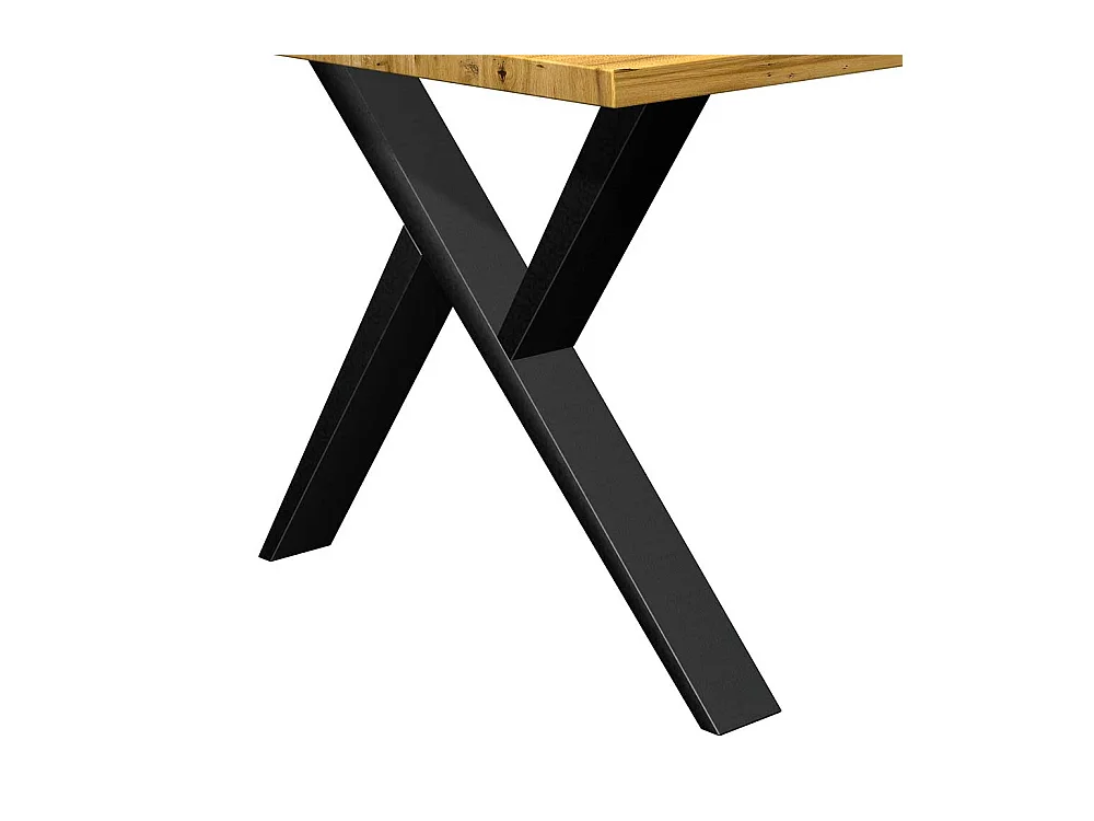 Eiche Tisch mit Metallgestell in modernem Design 77 cm hoch