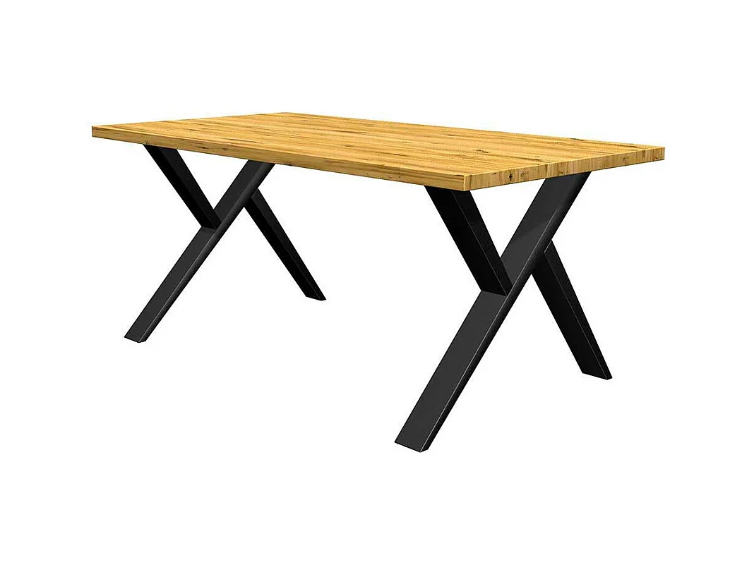 Eiche Tisch mit Metallgestell in modernem Design 77 cm hoch