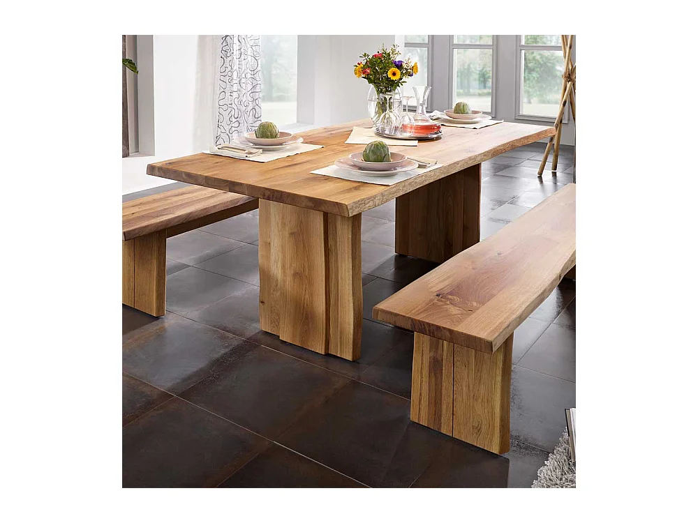 Baumkanten Esstisch aus Massivholz geölt