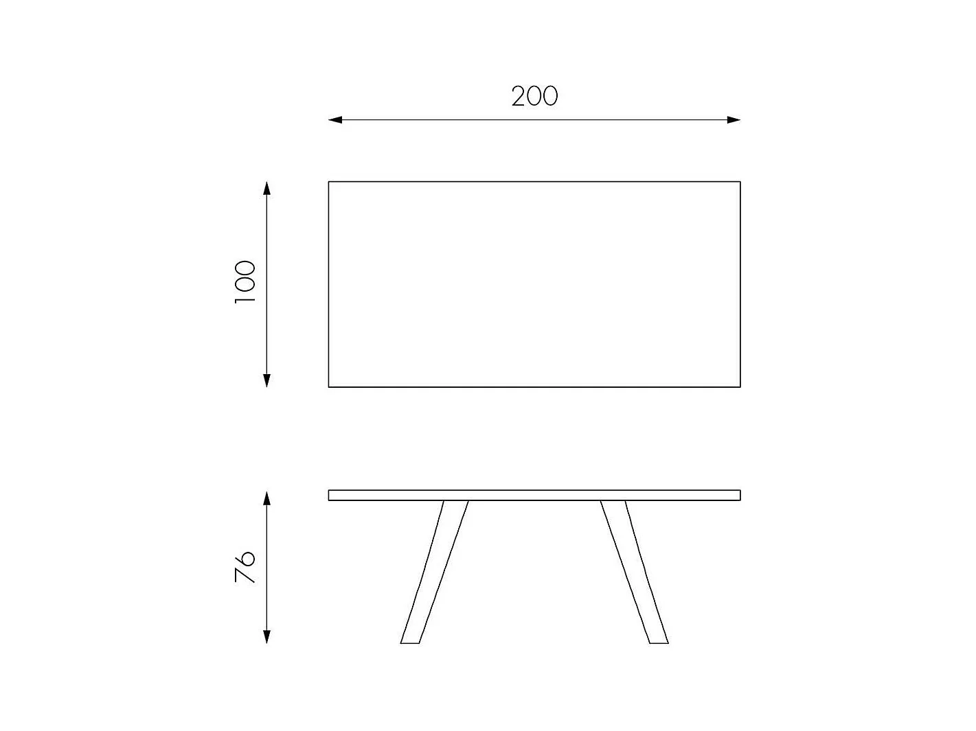 Premium Esstisch in Eiche dunkel furniert weißes Metallbügelgestell