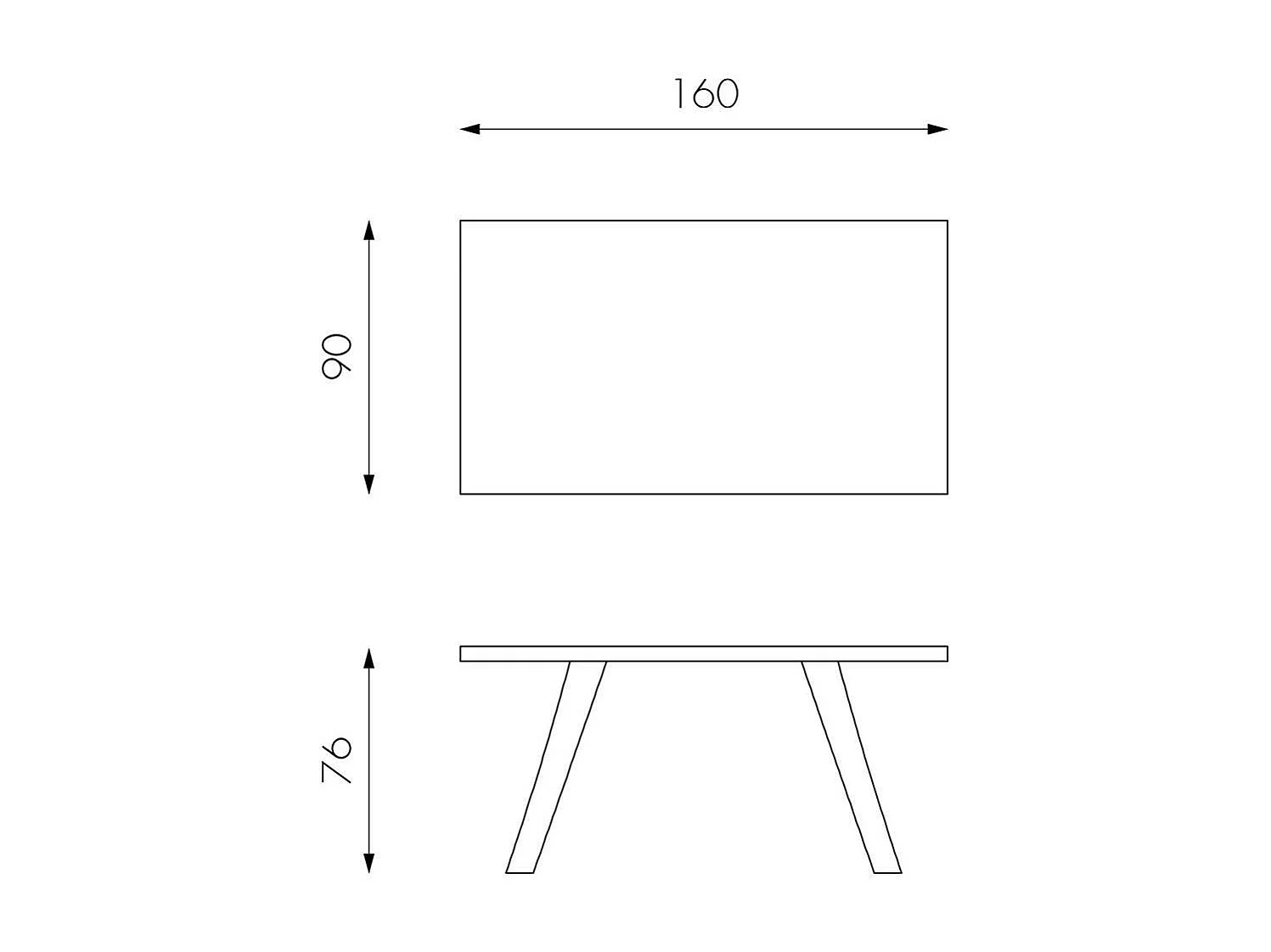 Premium Esstisch in Eiche dunkel furniert weißes Metallbügelgestell
