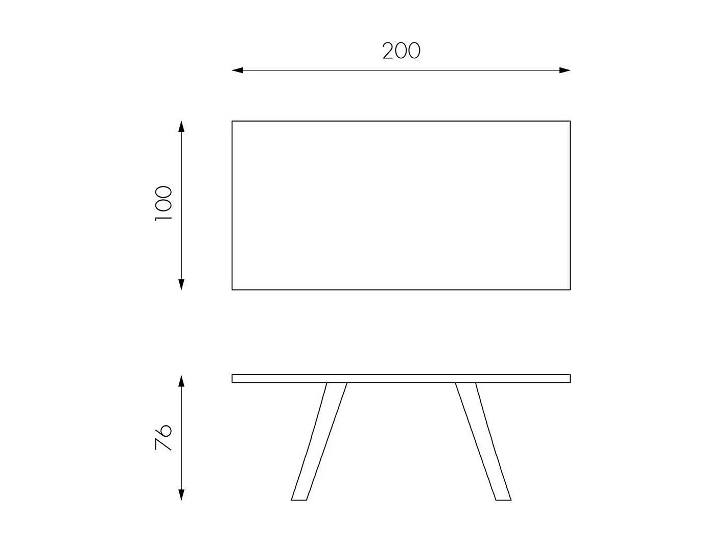 Premium Esstisch in Eiche dunkel furniert weißes Metallbügelgestell