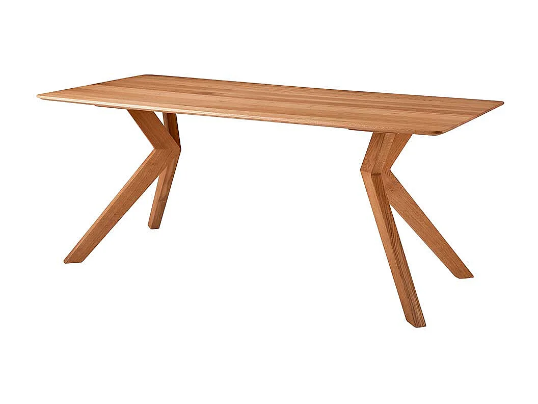 Holztisch Massiv aus Wildeiche modernem Vierfußgestell