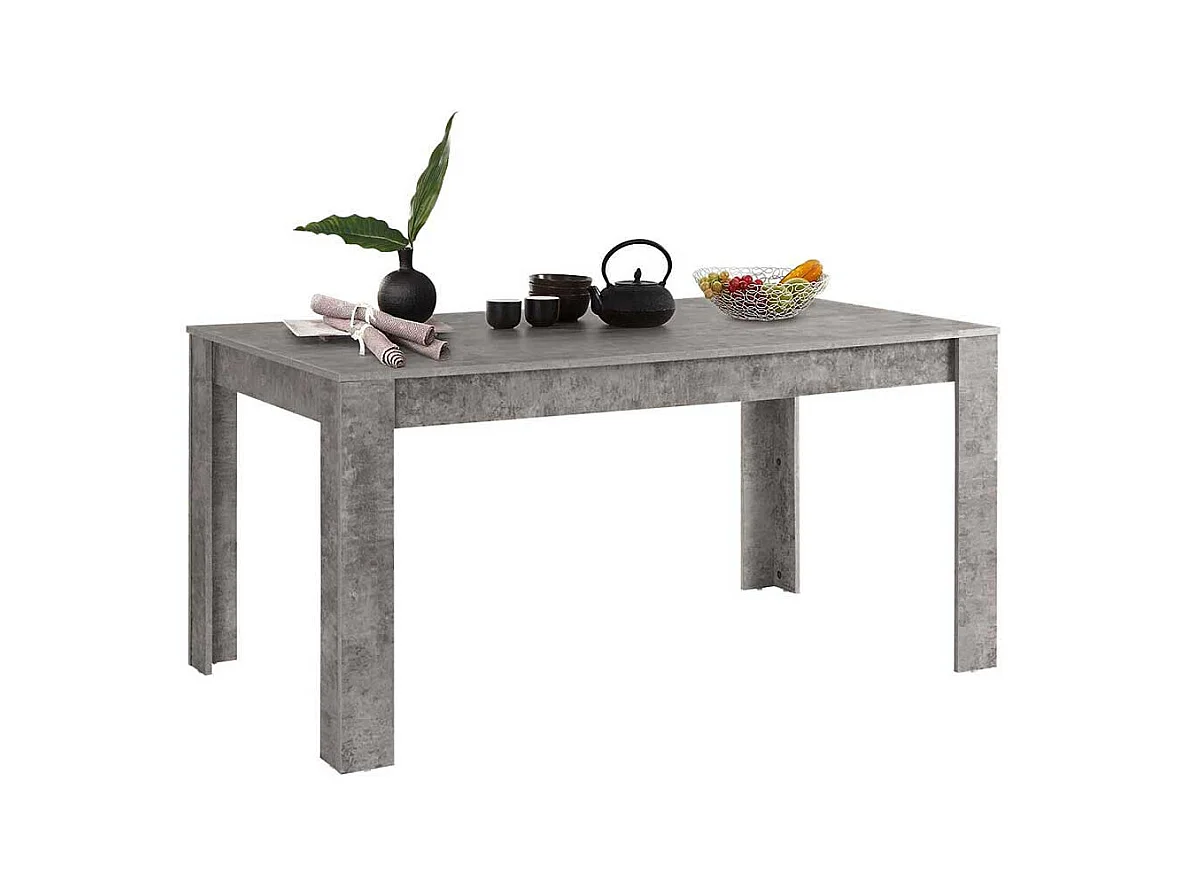 Küchentisch in Beton Grau Vierfußgestell