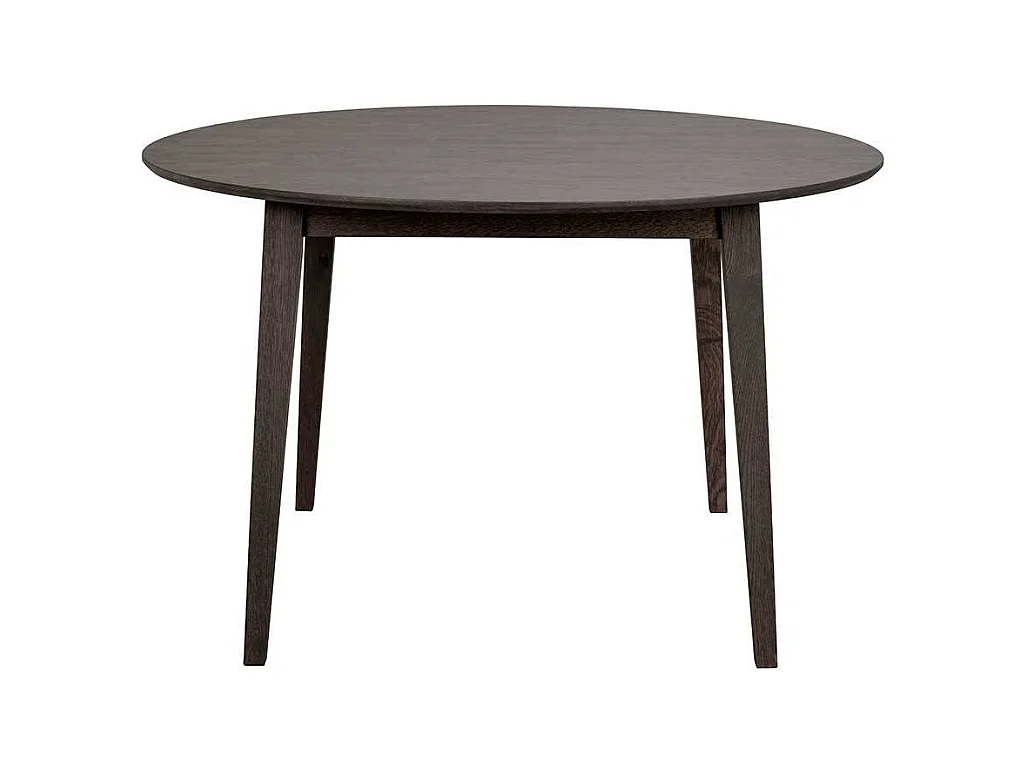 Runder Esszimmer Tisch im Skandi Design Massivholzplatte