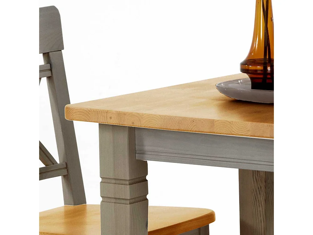 Kiefer Esszimmertisch in Grau Landhaus