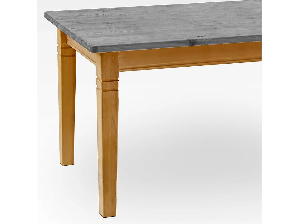 Küchentisch in Grau Kiefer massiv Landhausstil