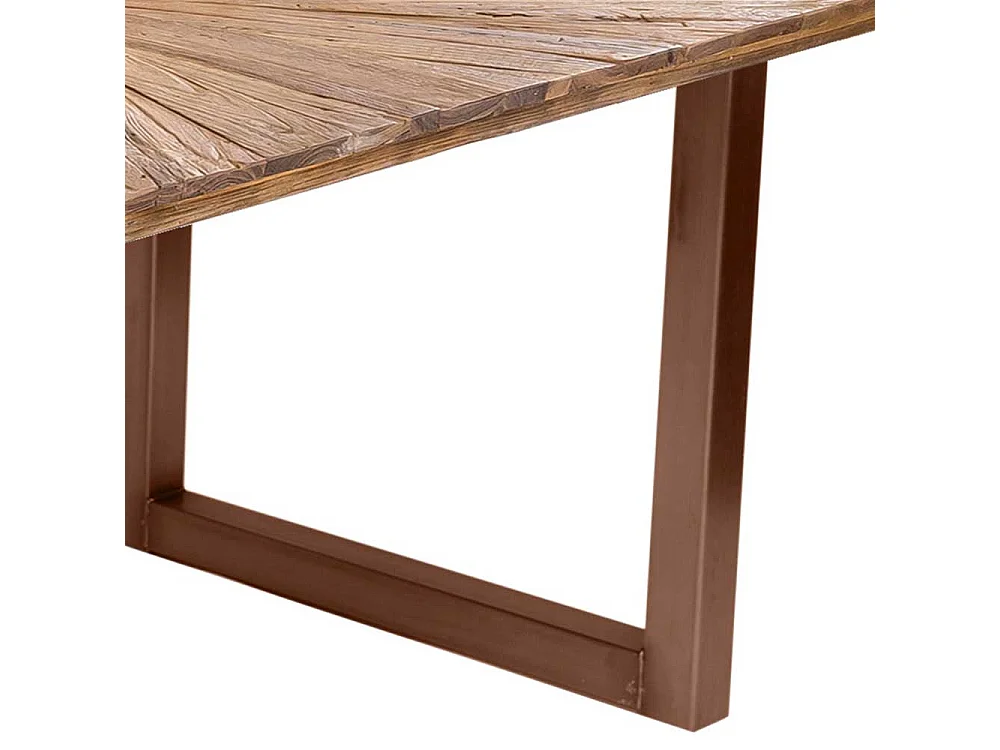 Designesstisch aus Teak Recyclingholz und Stahl Loft Style