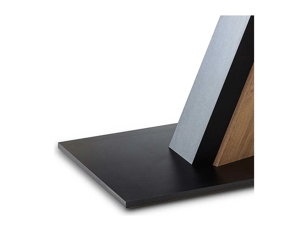 Säulen Esstisch in Wildeichefarben Schwarz