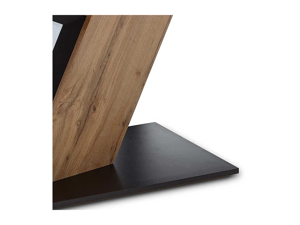 Säulen Esstisch in Wildeichefarben Schwarz